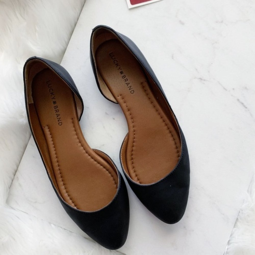 Lucky Brand Black Leather Flats